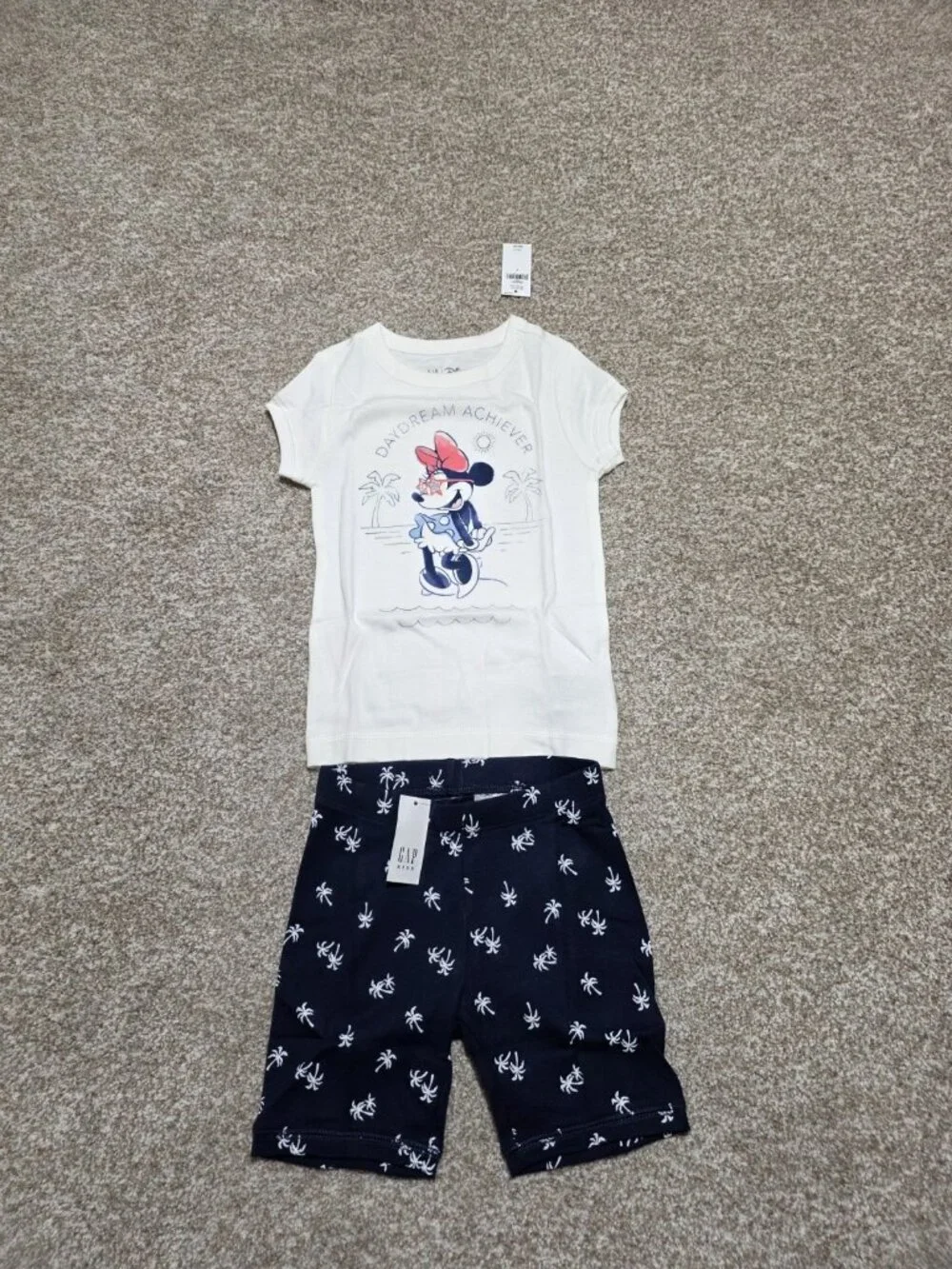 Gap Disney Little Girls Minnie Mouse Tropical Outfit Short And Shorts Set Size 4